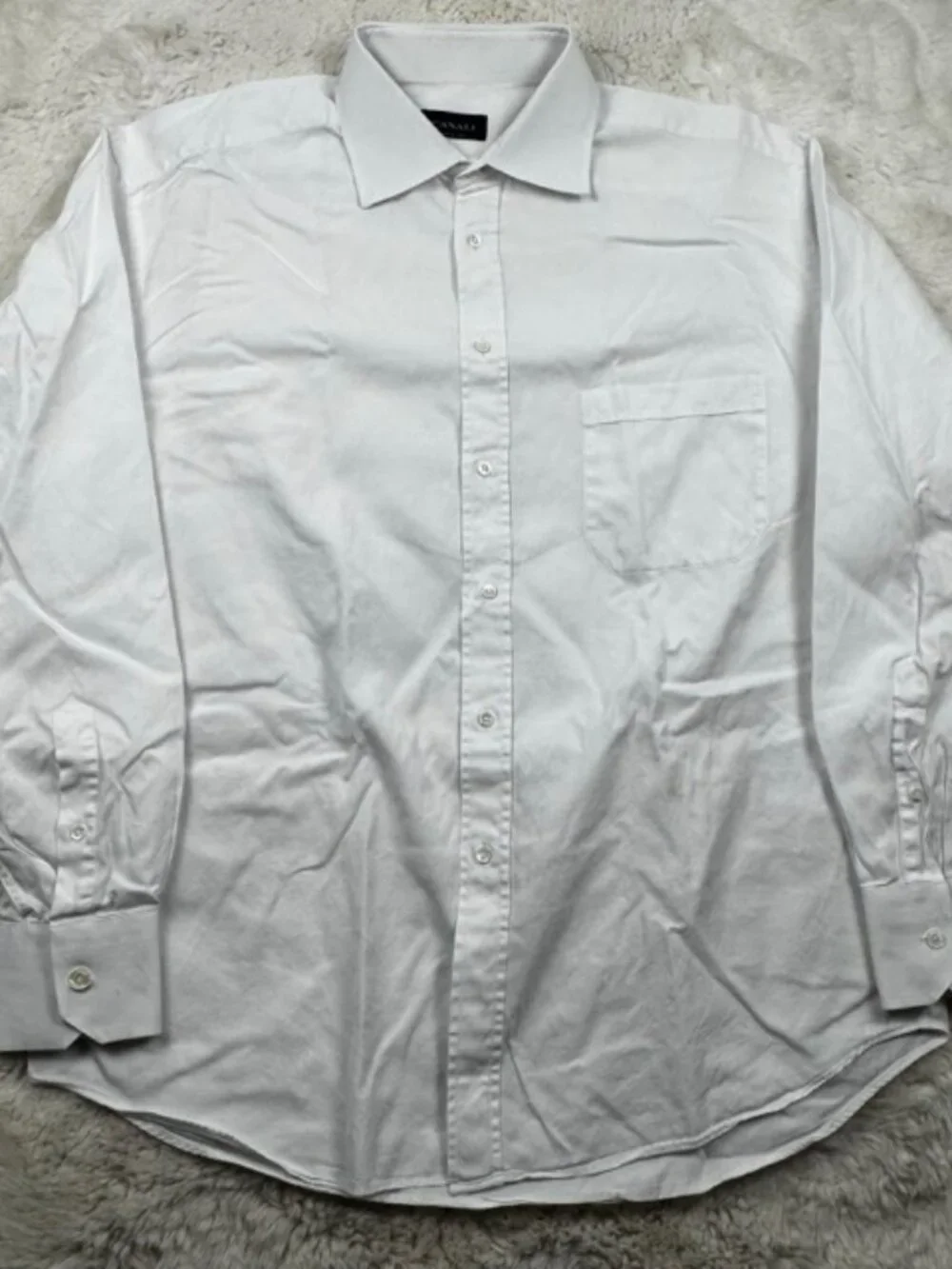 Lot of 3 Canali Dress Shirts Men's Size 44 17.5 White Cotton Business Button-Up - Picture 8 of 11